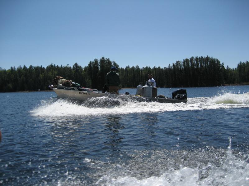 The boat is kind of loaded down