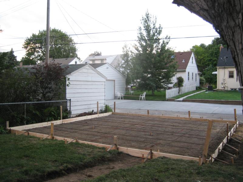 Thursday Night... garage is gone and the new forms are ready